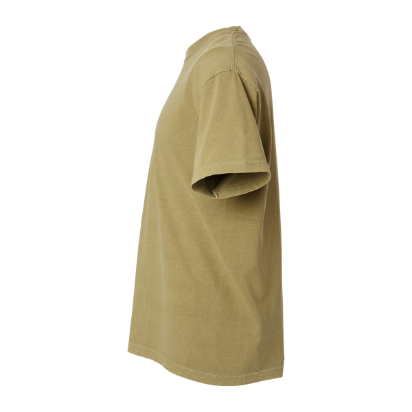American Apparel Unisex Garment-Dyed Heavyweight Cotton Tee, Faded Army, Left Sleeve view