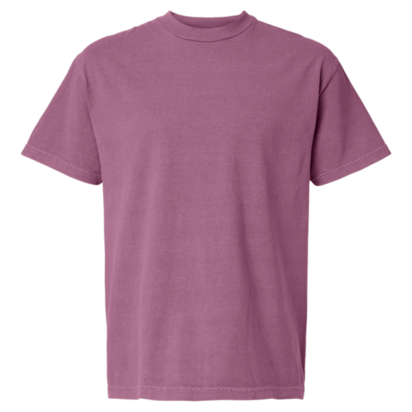 American Apparel Unisex Garment-Dyed Heavyweight Cotton Tee, Faded Berry, Front view