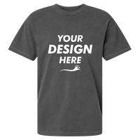 American Apparel Unisex Garment-Dyed Heavyweight Cotton Tee, Faded Black, Front view, Mockup