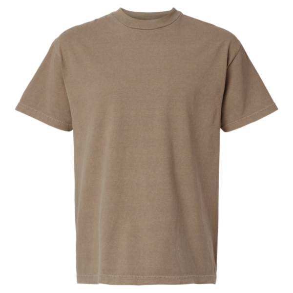 American Apparel Unisex Garment-Dyed Heavyweight Cotton Tee, Faded Brown, Front view