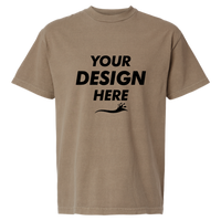 American Apparel Unisex Garment-Dyed Heavyweight Cotton Tee, Faded Brown, Front view, Mockup