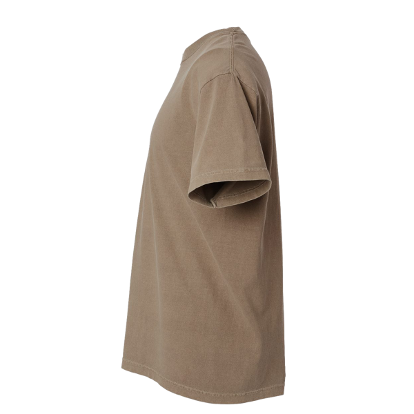 American Apparel Unisex Garment-Dyed Heavyweight Cotton Tee, Faded Brown, Left Sleeve view