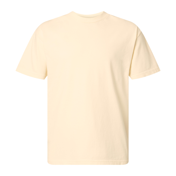 American Apparel Unisex Garment-Dyed Heavyweight Cotton Tee, Faded Cream, Front view