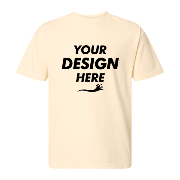 American Apparel Unisex Garment-Dyed Heavyweight Cotton Tee, Faded Cream, Front view, Mockup