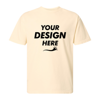 American Apparel Unisex Garment-Dyed Heavyweight Cotton Tee, Faded Cream, Front view, Mockup