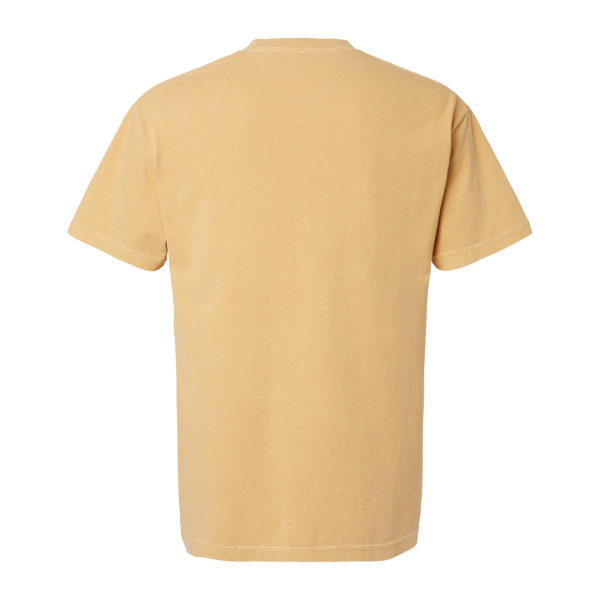 American Apparel Unisex Garment-Dyed Heavyweight Cotton Tee, Faded Mustard, Back view