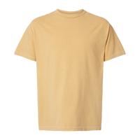 American Apparel Unisex Garment-Dyed Heavyweight Cotton Tee, Faded Mustard, Front view