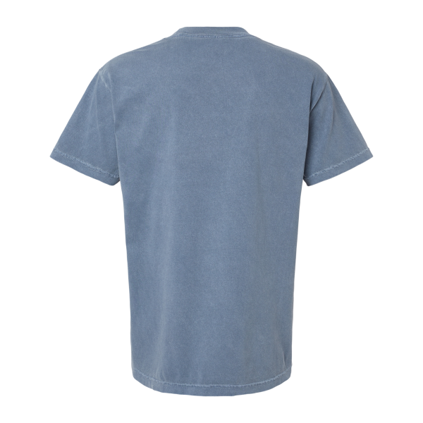 American Apparel Unisex Garment-Dyed Heavyweight Cotton Tee, Faded Navy, Back view