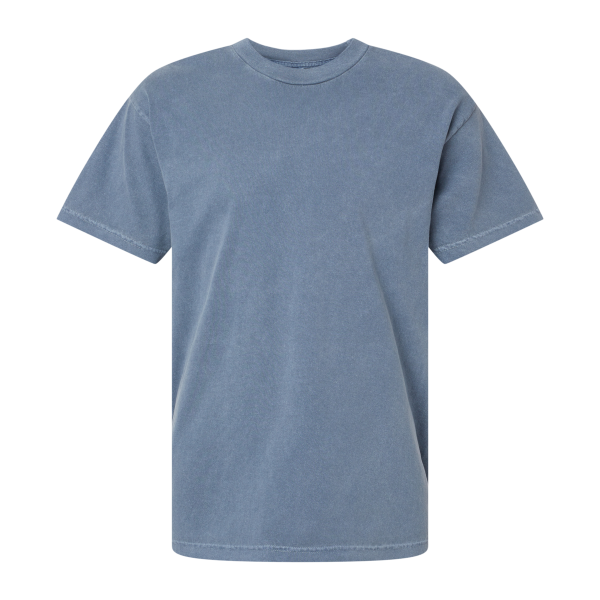 American Apparel Unisex Garment-Dyed Heavyweight Cotton Tee, Faded Navy, Front view