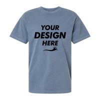 American Apparel Unisex Garment-Dyed Heavyweight Cotton Tee, Faded Navy, Front view, Mockup