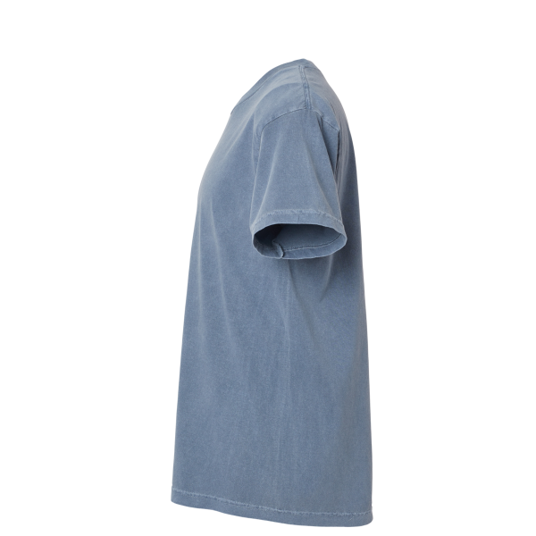 American Apparel Unisex Garment-Dyed Heavyweight Cotton Tee, Faded Navy, Left Sleeve view