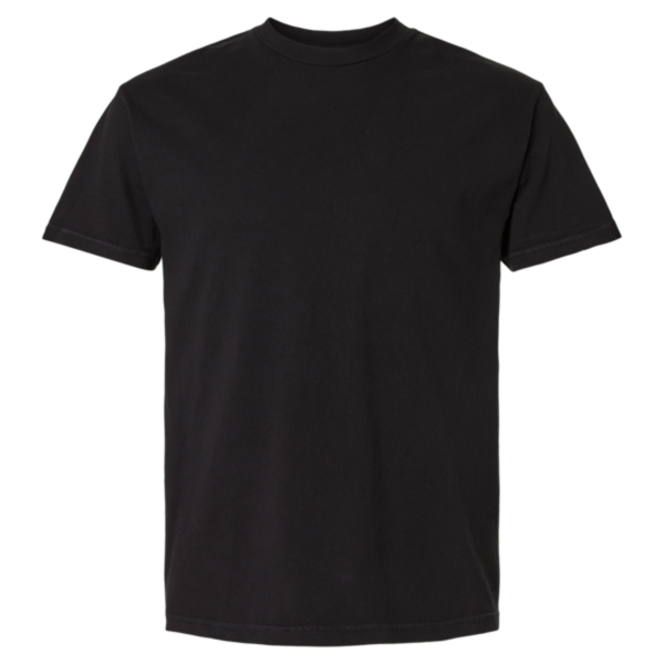 American Apparel Unisex Garment-Dyed Heavyweight Cotton Tee, True Black, Front view