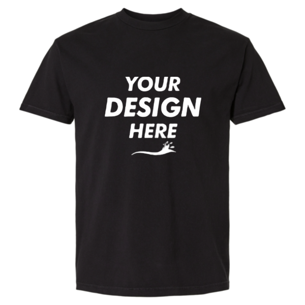 American Apparel Unisex Garment-Dyed Heavyweight Cotton Tee, True Black, Front view, Mockup