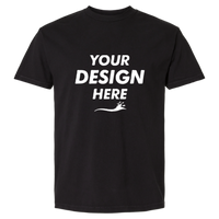 American Apparel Unisex Garment-Dyed Heavyweight Cotton Tee, True Black, Front view, Mockup