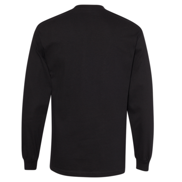 American Apparel Unisex Heavyweight Cotton Long Sleeve Tee, Black, Back view