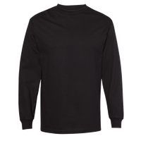 American Apparel Unisex Heavyweight Cotton Long Sleeve Tee, Black, Front view
