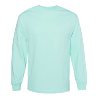 American Apparel Unisex Heavyweight Cotton Long Sleeve Tee, Celadon, Front view