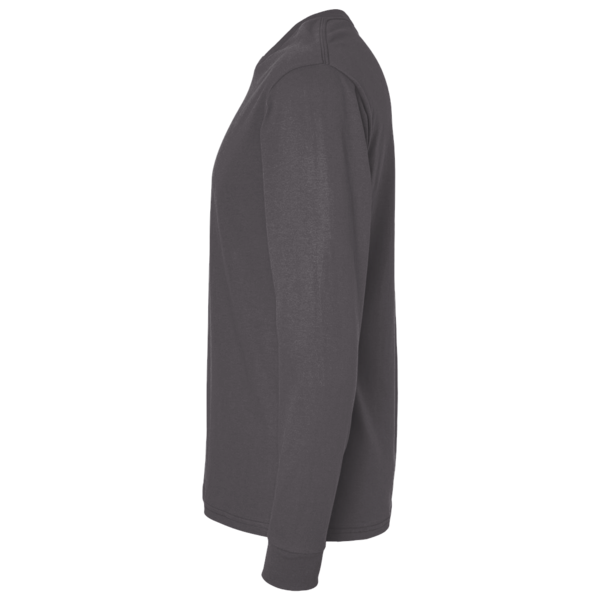 American Apparel Unisex Heavyweight Cotton Long Sleeve Tee, Heather Charcoal, Left Sleeve view