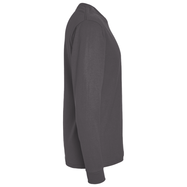 American Apparel Unisex Heavyweight Cotton Long Sleeve Tee, Heather Charcoal, Right Sleeve view