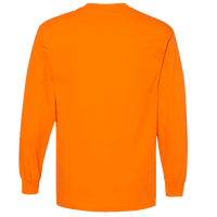 American Apparel Unisex Heavyweight Cotton Long Sleeve Tee, Orange, Back view