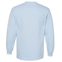 American Apparel Unisex Heavyweight Cotton Long Sleeve Tee, Powder Blue, Back view
