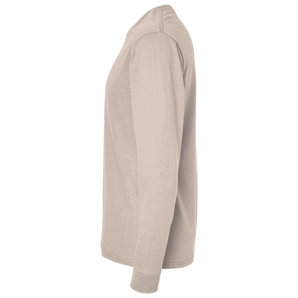 American Apparel Unisex Heavyweight Cotton Long Sleeve Tee, Sand, Left Sleeve view