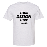 American Apparel Unisex Heavyweight Cotton Tee, Ash Grey, Front view, Mockup