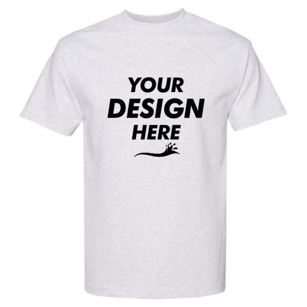 American Apparel Unisex Heavyweight Cotton Tee, Ash Grey, Front view, Mockup