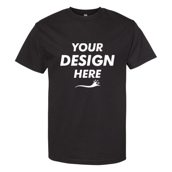 American Apparel Unisex Heavyweight Cotton Tee, Black, Front view, Mockup