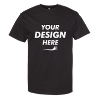 American Apparel Unisex Heavyweight Cotton Tee, Black, Front view, Mockup