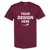American Apparel Unisex Heavyweight Cotton Tee, Burgundy, Front view, Mockup