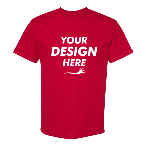 American Apparel Unisex Heavyweight Cotton Tee, Cardinal, Front view, Mockup
