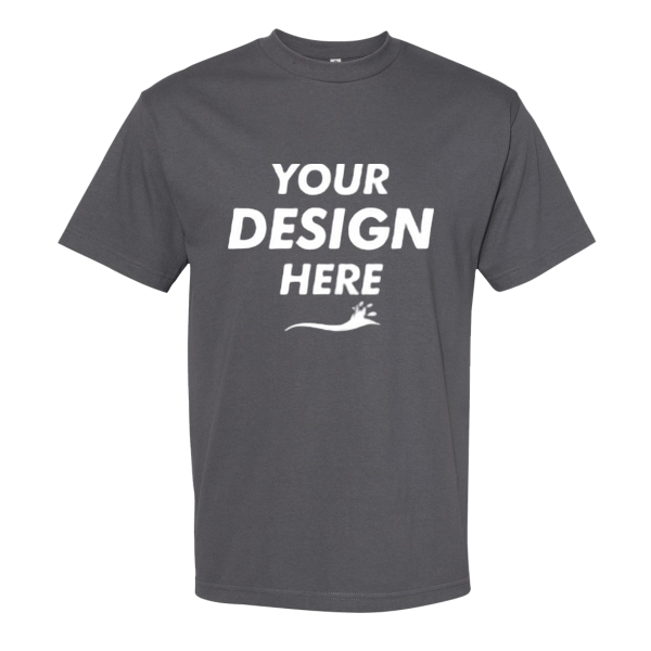 American Apparel Unisex Heavyweight Cotton Tee, Charcoal, Front view, Mockup
