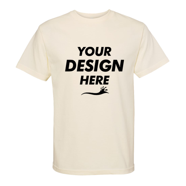 American Apparel Unisex Heavyweight Cotton Tee, Cream, Front view, Mockup