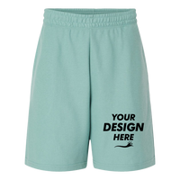 American Apparel Unisex Pique Gym Shorts, Arctic, Front view, Mockup
