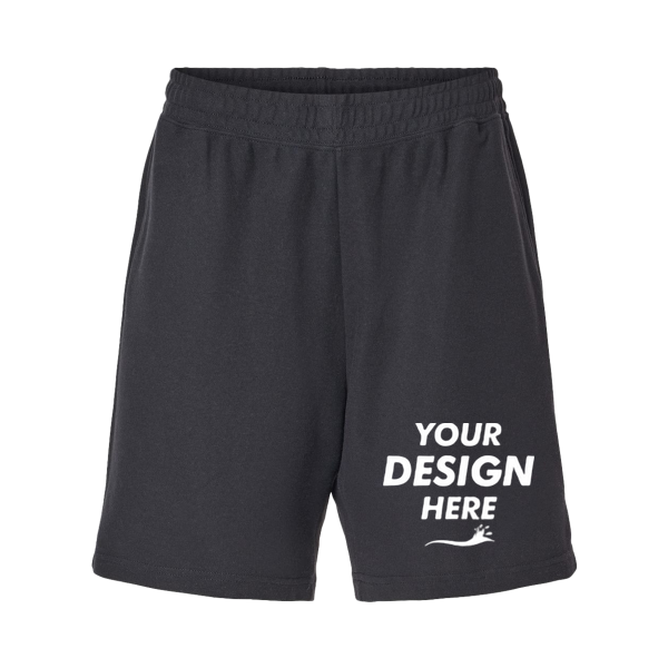 American Apparel Unisex Pique Gym Shorts, Black, Front view, Mockup