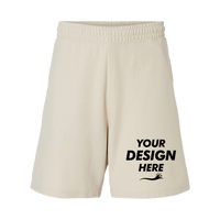 American Apparel Unisex Pique Gym Shorts, Bone, Front view, Mockup