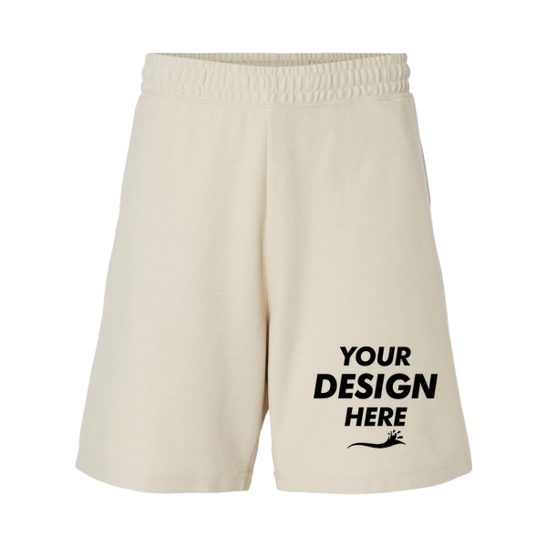 American Apparel Unisex Pique Gym Shorts, Bone, Front view, Mockup