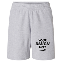 American Apparel Unisex Pique Gym Shorts, Heather Grey, Front view, Mockup