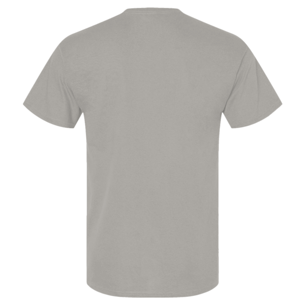 American Apparel Unisex Pique Mockneck Tee, Heather Grey, Back view