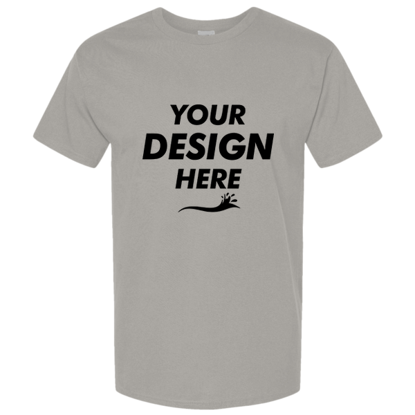 American Apparel Unisex Pique Mockneck Tee, Heather Grey, Front view, Mockup