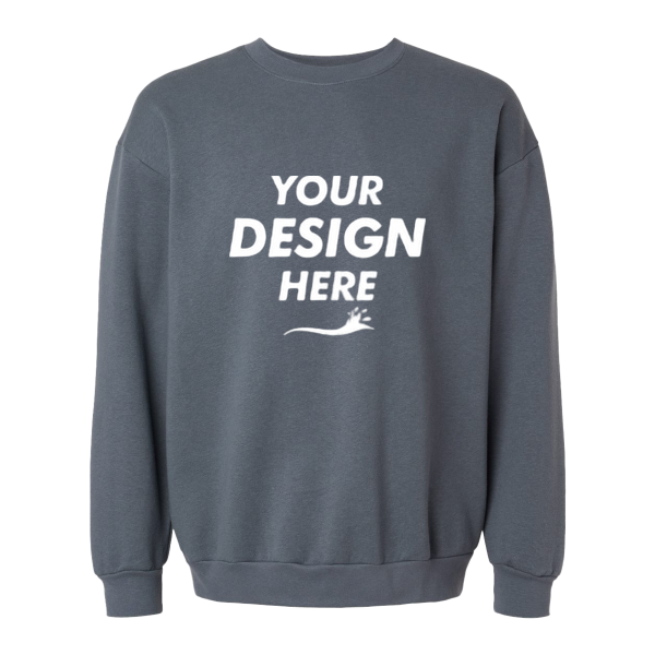 American Apparel Unisex ReFlex Fleece Crewneck Sweatshirt, Asphalt, Front view, Mockup