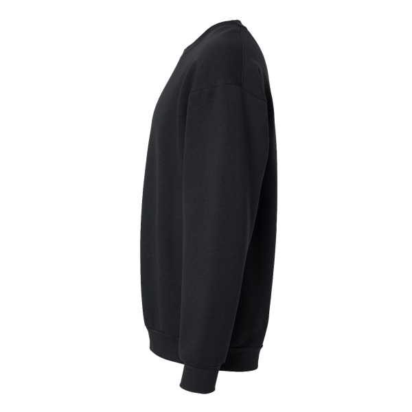 American Apparel Unisex ReFlex Fleece Crewneck Sweatshirt, Black, Left Sleeve view