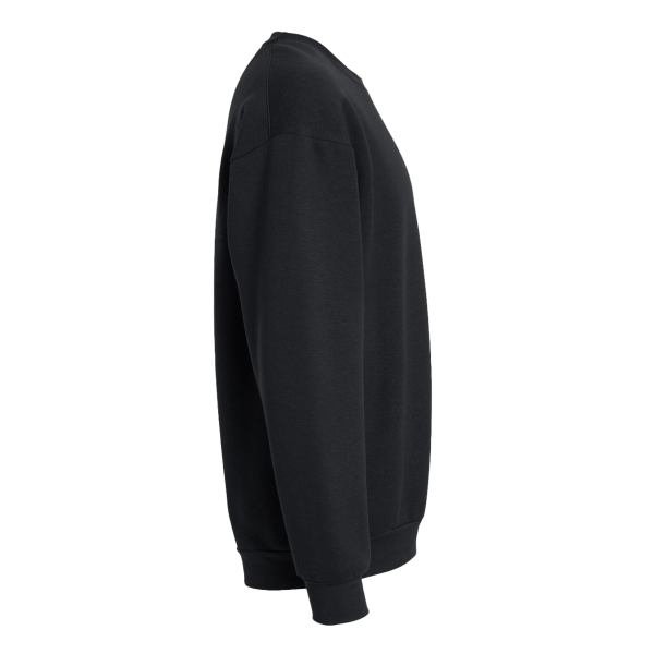 American Apparel Unisex ReFlex Fleece Crewneck Sweatshirt, Black, Right Sleeve view