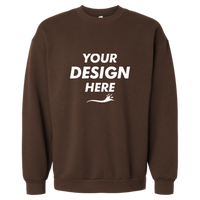 American Apparel Unisex ReFlex Fleece Crewneck Sweatshirt, Brown, Front view, Mockup