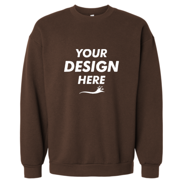 American Apparel Unisex ReFlex Fleece Crewneck Sweatshirt, Brown, Front view, Mockup