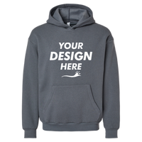 American Apparel Unisex ReFlex Fleece Hoodie Sweatshirt, Asphalt, Front view, Mockup