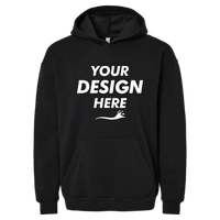 American Apparel Unisex ReFlex Fleece Hoodie Sweatshirt, Black, Front view, Mockup