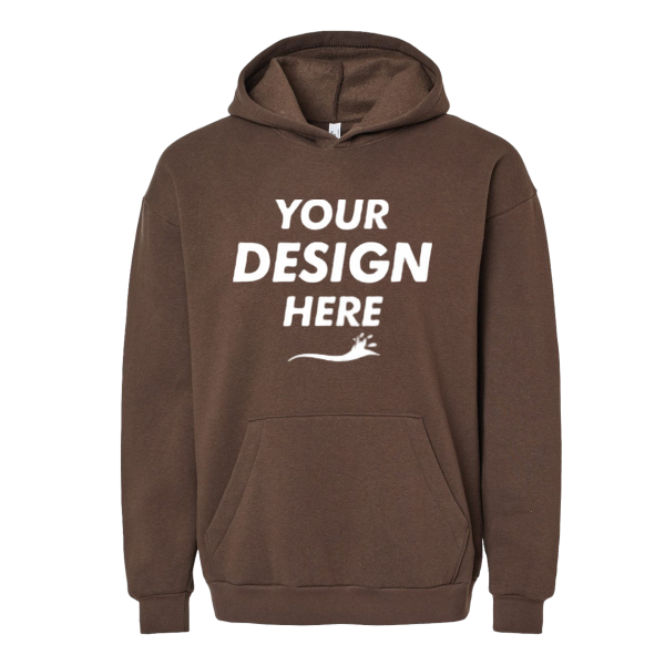 American Apparel Unisex ReFlex Fleece Hoodie Sweatshirt, Brown, Front view, Mockup