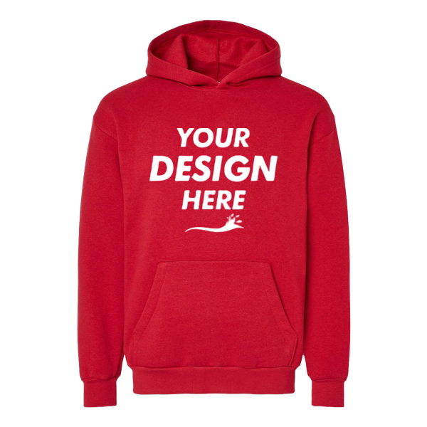 American Apparel Unisex ReFlex Fleece Hoodie Sweatshirt, Cardinal, Front view, Mockup